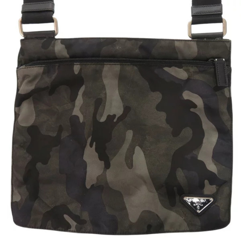 Prada camouflage Tessuto Khaki Green shoulder bag
